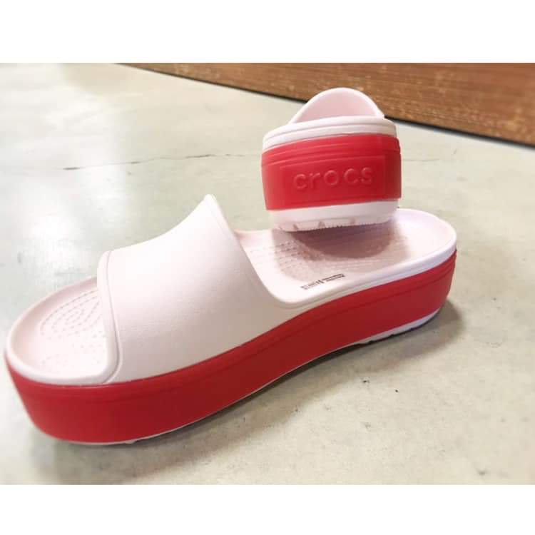 red platform crocs
