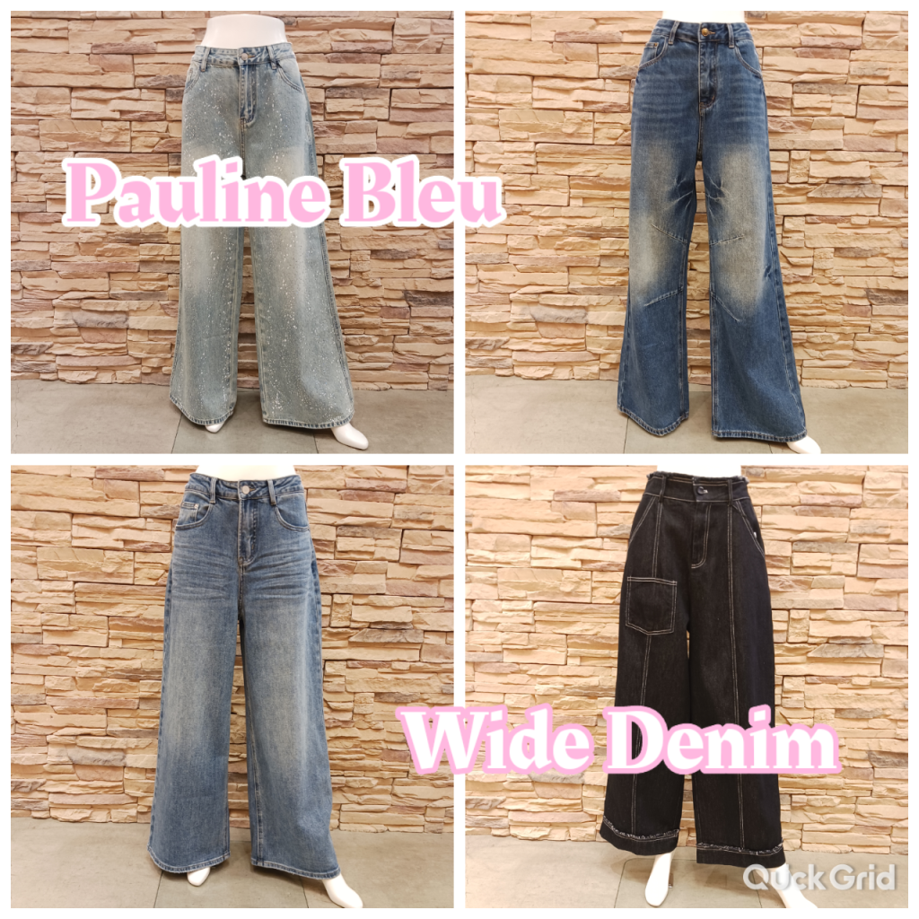 pauline bleu ポリーヌブロー アシンメトリーデニムパンツ S