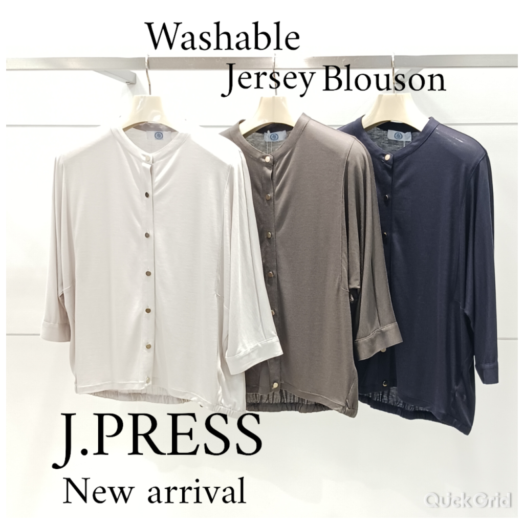 ジェイプレス　ブルゾン ピックアップ】J.PRESS (ジェイプレス)洗えるジャージーブルゾン